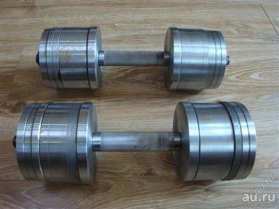 Лот: 13537856. Фото: 1. 2 Гантели по 16 кг каждая, штанга... Гантели