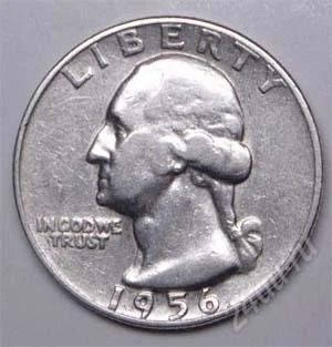 Лот: 1540225. Фото: 1. США. 25 цент (квотер) 1956г. Серебро... Америка