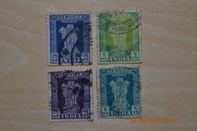 Лот: 5049842. Фото: 1. Марки Индии 1957г. Служебные. Марки