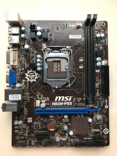Лот: 25705428. Фото: 1. MB MSI H81M-P33 (iH81). Материнские платы