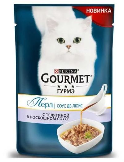 Лот: 16212695. Фото: 1. ГУРМЕ ПЕРЛ ПАУЧ 85г соус делюкс... Корма