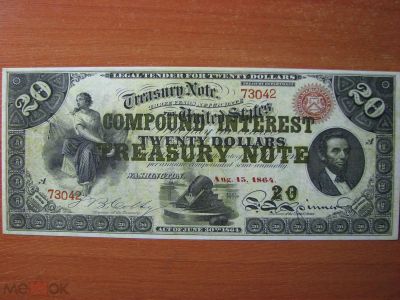 Лот: 20863360. Фото: 1. США 20 долларов 1864 года. Америка