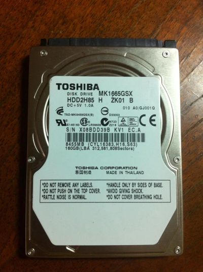 Лот: 3759834. Фото: 1. HDD Toshiba 160gb. Жёсткие диски (HDD)