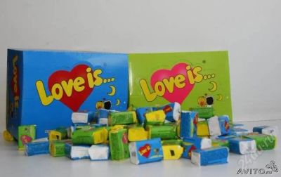 Лот: 1396104. Фото: 1. Микс Жвачка love is яблоко-лимон... Другое (кондитерские изделия, конфеты)