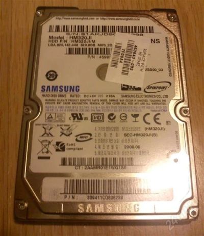 Лот: 1274823. Фото: 1. винт hdd samsung hm320ji (320gb... Жёсткие диски (HDD)