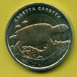 Лот: 8750714. Фото: 1. Турция 1 лира 2009 Черепаха Биметалл... Азия