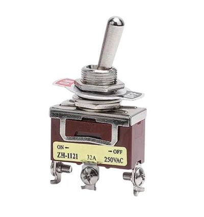 Лот: 25019448. Фото: 1. Тумблер ZN-1121 250V, 32A (2 положения... Реле, тумблеры, переключатели