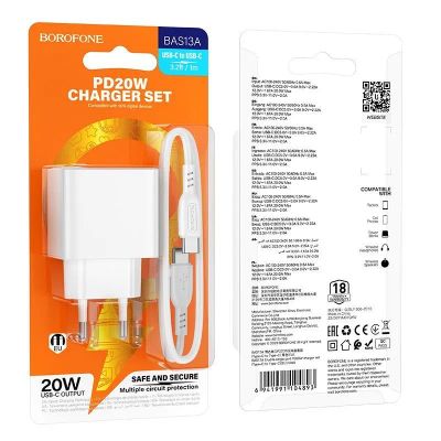 Лот: 22142997. Фото: 1. СЗУ BOROFONE BAS13A 1*USB-C QC3... Зарядные устройства, блоки питания, адаптеры сетевые для смартфонов