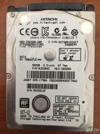 Лот: 13750229. Фото: 1. apple hdd HGST Travelstar Z5K500... Жёсткие диски (HDD)