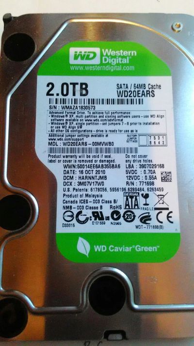 Лот: 15928419. Фото: 1. hdd 2tb. Жёсткие диски (HDD)