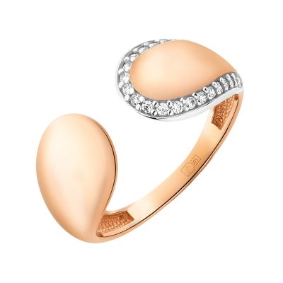 Лот: 23883653. Фото: 1. Золотое кольцо с фианитами. Кольца, перстни