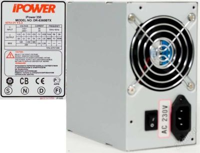 Лот: 827308. Фото: 1. Блок питания iPower 350 DR-8360BTX... Корпуса, блоки питания