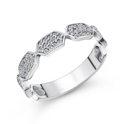 Лот: 23820672. Фото: 1. Серебряное кольцо с фианитами. Кольца, перстни