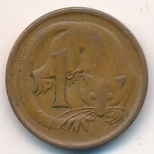 Лот: 8707160. Фото: 1. Австралия 1 цент 1966 года. -... Австралия и Океания