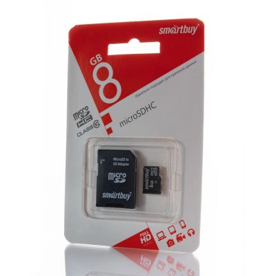 Лот: 15881385. Фото: 1. Smartbuy microSD 8Gb карта памяти... Карты памяти