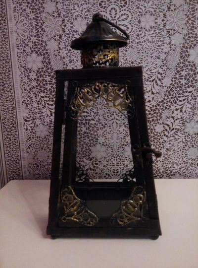 Лот: 13269871. Фото: 1. Металлический подсвечник-фонарь... Подсвечники, канделябры