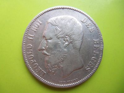 Лот: 2975984. Фото: 1. 5 франков 1871 г. Бельгия,серебро... Европа