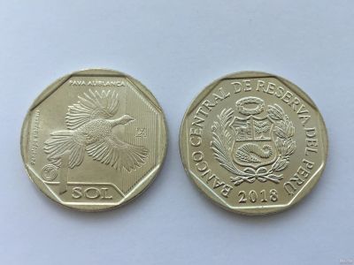 Лот: 13562353. Фото: 1. Перу 1 соль 2018 Белокрылый гуан... Америка