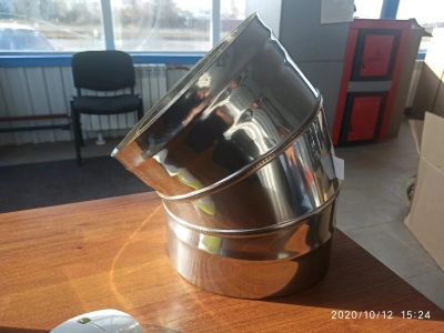 Лот: 16672448. Фото: 1. Сэндвич колено 45 нерж,нерж. d... Дымоходы