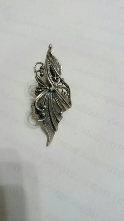 Лот: 6339229. Фото: 1. серебряная серьга ручной работы. Серьги, каффы