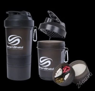 Лот: 4969088. Фото: 1. Шейкер Smartshake 500мл. c тремя... Спортивная посуда