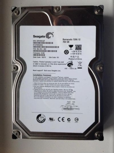 Лот: 4533048. Фото: 1. Жесткий диск 750Gb Seagate Barracuda... Жёсткие диски (HDD)