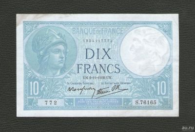 Лот: 15868894. Фото: 1. 10 франков 1939 года. Франция... Европа