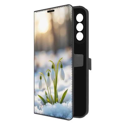 Лот: 25135092. Фото: 1. Чехол Krutoff Eco Book "Подснежники... Чехлы, бамперы