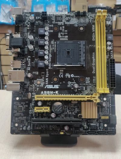 Лот: 21220011. Фото: 1. Мат. плата ASUS A58M-K/FM2/mATX... Материнские платы