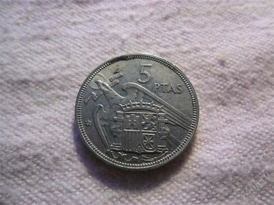 Лот: 1366662. Фото: 1. Испания, 5 песет, 1957 год. Европа