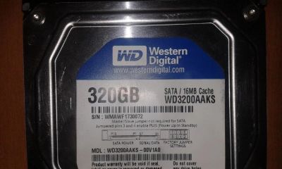 Лот: 10049408. Фото: 1. Жёсткий диск 320 гб WD3200AAKS. Жёсткие диски (HDD)