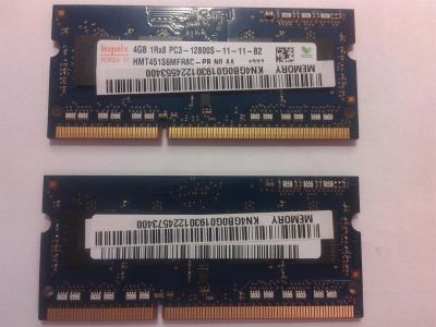 Лот: 3498092. Фото: 1. Пара 4gb Hynix SO-DIMM DDR3 PC3-12800... Оперативная память