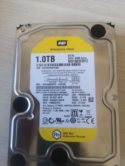 Лот: 22843500. Фото: 1. HDD SATA3 WD 1Tb, WCAW32NPX350. Жёсткие диски (HDD)