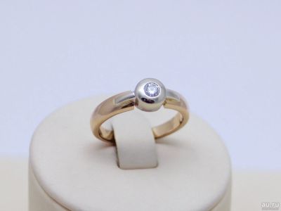 Лот: 12745162. Фото: 1. ЗОЛОТОЕ КОЛЬЦО С БРИЛЛИАНТОМ 4... Кольца, перстни