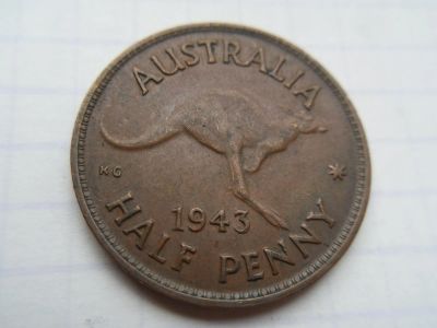 Лот: 8449583. Фото: 1. Австралия 1/2 пенни 1943. Австралия и Океания