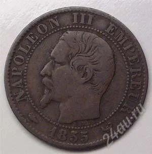 Лот: 856838. Фото: 1. Франция. 5 сантим 1855. Наполеон... Европа
