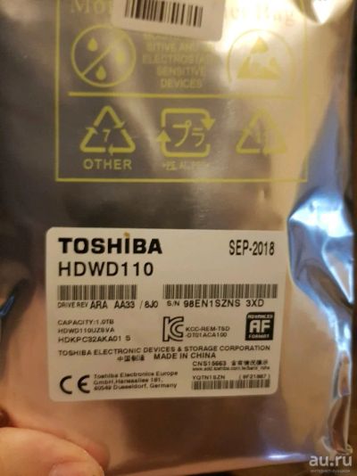 Лот: 13549651. Фото: 1. Жесткий диск HDWD110. Жёсткие диски (HDD)