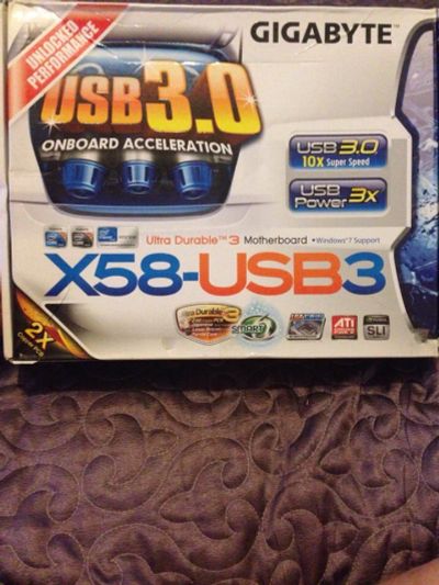 Лот: 9151713. Фото: 1. Материнская плата gigabyte x58-usb3. Материнские платы