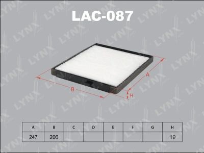 Лот: 13356838. Фото: 1. Lynx LAC-087 Салонный фильтр. Расходные материалы