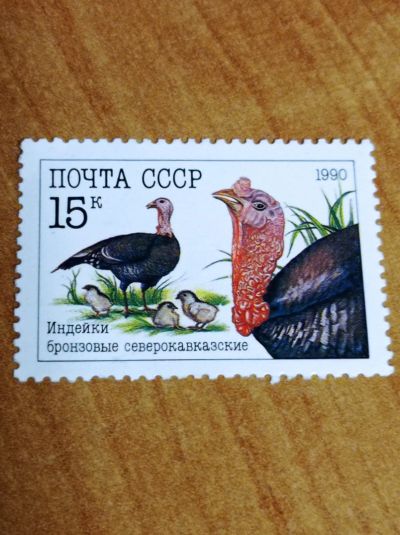 Лот: 21044747. Фото: 1. Марка 1990 г. Индейки. Марки