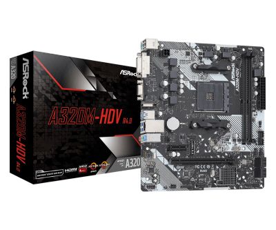 Лот: 20276399. Фото: 1. Мат.плата AM4 A320 Asrock A320M-HDV... Материнские платы