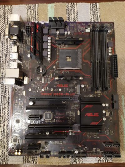 Лот: 18746232. Фото: 1. Материнская плата asus prime b350-plus. Материнские платы