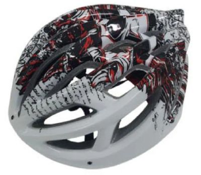 Лот: 21083911. Фото: 1. Велошлем FSD-HL007 (in-mold) красно-белый... Шлемы