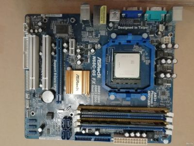 Лот: 17758633. Фото: 1. Asrock n68c + Athlon 64 x2 4400... Материнские платы