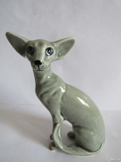 Лот: 17473510. Фото: 1. кот Ориентальный серый ,авторская... Скульптуры