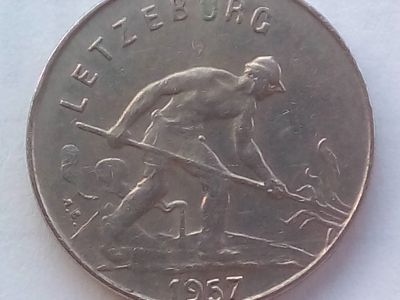 Лот: 16068259. Фото: 1. Монета Люксембурга 1 франк 1957. Европа