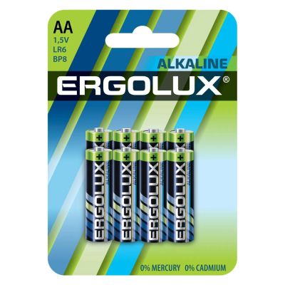 Лот: 24521763. Фото: 1. Батарейки Ergolux Alkaline LR6... Батарейки, аккумуляторы, элементы питания