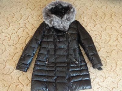 Лот: 6083633. Фото: 1. Кожаный пуховик. Верхняя одежда