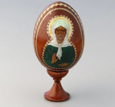 Лот: 11139216. Фото: 1. Сувенир Яйцо на подставке икона... Фигурки, статуэтки