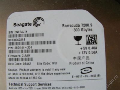 Лот: 2077159. Фото: 1. жесткий диск 300 gb sata seagate... Жёсткие диски (HDD)